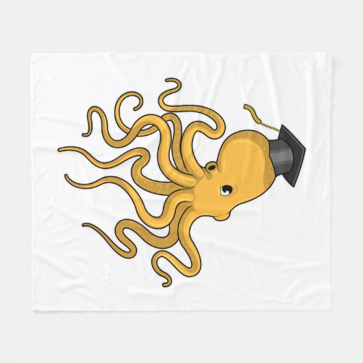 Octopus as Student with Diploma Fleece Deken (Voorkant (Horizontaal))
