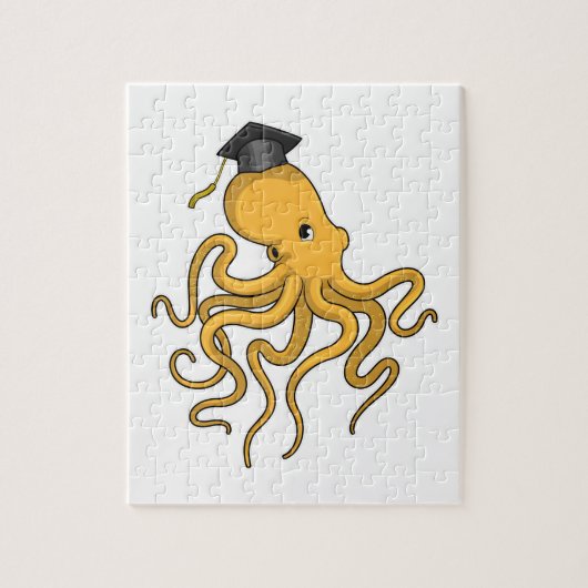 Octopus as Student with Diploma Legpuzzel (Verticaal)