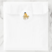 Octopus as Student with Diploma Ronde Sticker (Tas)