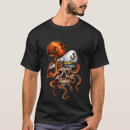 Octopus Attack Capture Skull Nautical T-shirt
