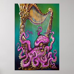 Octopus avec Poster de Harpe