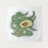 Octopus Avocado Wandkleed (Voorkant (horizontaal))