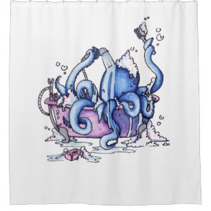 Octopus badgordijn douchegordijn