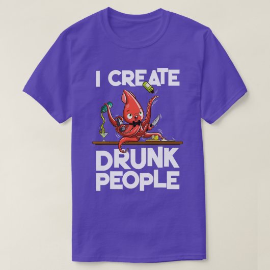 Octopus Bartender I Creëer Drink Drink Mensen T-shirt (Design voorkant)