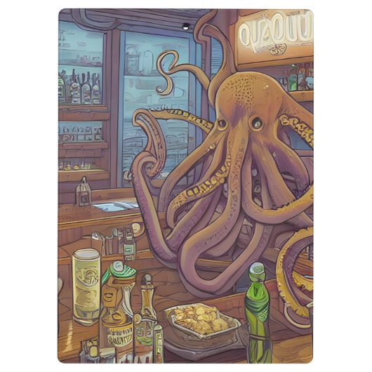 Octopus Bartender Klembord (Achterkant)