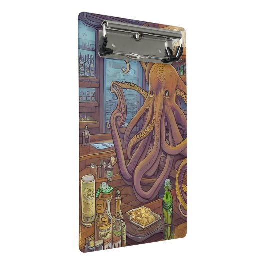 Octopus Bartender Mini Klembord (Schuin)