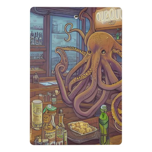 Octopus Bartender Mini Klembord (Achterkant)