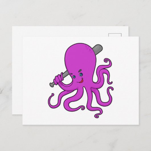 Octopus Baseball Baseball Briefkaart (Voorkant / Achterkant)