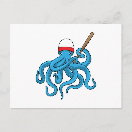 Octopus Baseball Baseball Briefkaart (Voorkant)