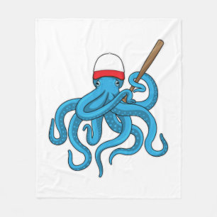 Octopus Baseball Baseball Fleece Deken