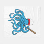 Octopus Baseball Baseball Fleece Deken (Voorkant (Horizontaal))