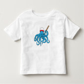 Octopus Baseball Baseball Kinder Shirts (Voorkant)