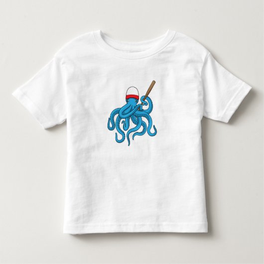 Octopus Baseball Baseball Kinder Shirts (Voorkant)