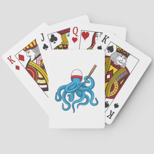 Octopus Baseball Baseball Pokerkaarten (Achterkant)
