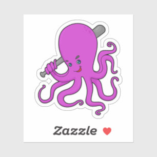 Octopus Baseball Baseball Sticker