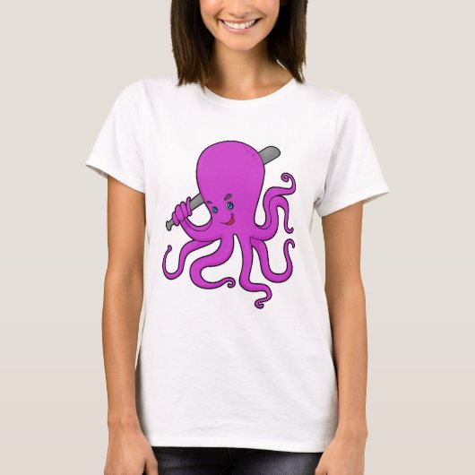 Octopus Baseball Baseball T-shirt (Voorkant)