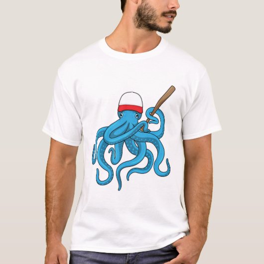 Octopus Baseball Baseball T-shirt (Voorkant)