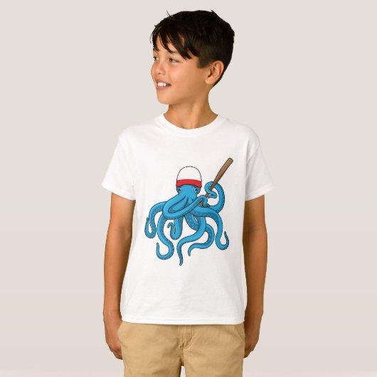 Octopus Baseball Baseball T-shirt (Voorkant volledig)