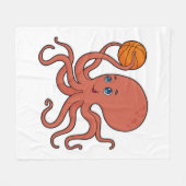 Octopus Basketball speler Basketball Fleece Deken (Voorkant (Horizontaal))
