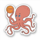 Octopus Basketball speler Basketball Sticker (Voorkant)