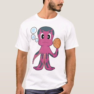 Octopus Basketbalspeler Basketbal Sport T-shirt