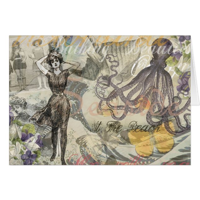 Octopus Beach Antiek kuststeampunk (Voorkant Horizontaal)