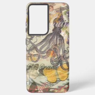 Octopus Beach Antiek kuststeampunk Samsung Galaxy Hoesje
