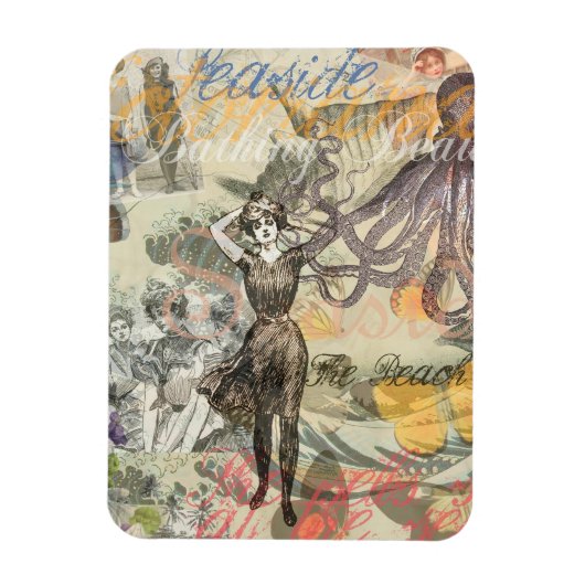Octopus Beach Vacation Victoriaans Gothic Fun Magneet (Verticaal)