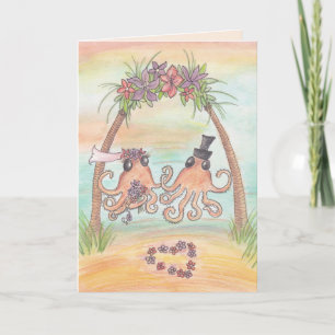 Octopus Beach Wedding Kaart