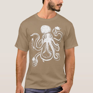 Octopus Beer Mokken Stein Dress Kraken Art Oktober T-shirt