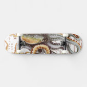 Octopus Beige  Map Nautical Marine Aquatic Skateboard (Horizontaal)