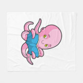 Octopus bij het lezen van een boek fleece deken (Voorkant (Horizontaal))
