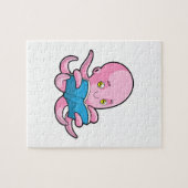 Octopus bij het lezen van een boek legpuzzel (Horizontaal)