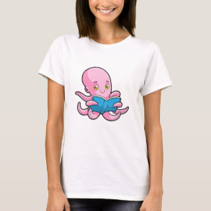 Octopus bij het lezen van een boek t-shirt