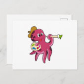 Octopus bij het Schilderen met Borstel & Kleur Briefkaart (Voorkant / Achterkant)