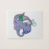 Octopus bij lezen boek legpuzzel (Horizontaal)