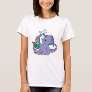 Octopus bij lezen boek t-shirt