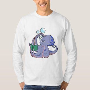 Octopus bij lezen boek t-shirt