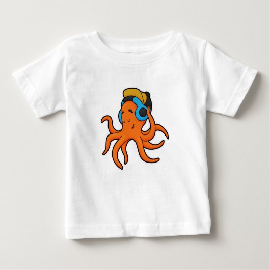Octopus bij Muziek met hoofdtelefoon (Voorkant)
