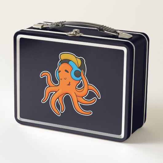 Octopus bij Muziek met hoofdtelefoon (Voorkant)