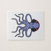 Octopus bij Muziek met hoofdtelefoon Legpuzzel (Horizontaal)