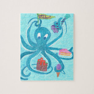 Octopus Birthday 8"x10" Puzzle (komt in de doos va Legpuzzel