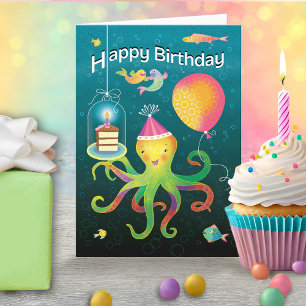 Octopus Birthday Kaart