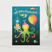 Octopus Birthday Kaart (Voorkant)