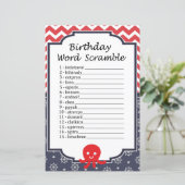 Octopus Birthday Word Scramble Game (Staand voorkant)