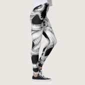 Octopus Black en White Ink Leggings (Rechts)