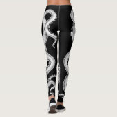 Octopus Black en White Ink Leggings (Achterkant)