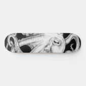 Octopus Black en White Ink Skateboard (Horizontaal)