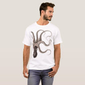 Octopus Black en White T-shirt (Voorkant volledig)