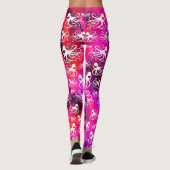 Octopus Blanc Sur Rose Chaud & Violet - Leggings (Dos)